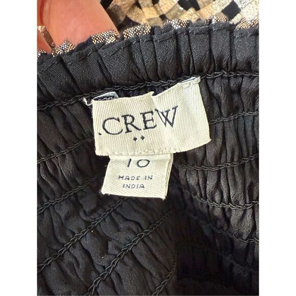 J. Crew Lurex Black & Gold metallic threads gingham tiered mini dress - Picture 8 of 12